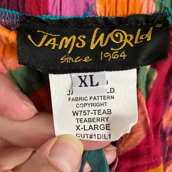 JAMS WORLD Teaberry Floral Cropped Pants Made in Hawaii Sz XL - Picture 3 of 10